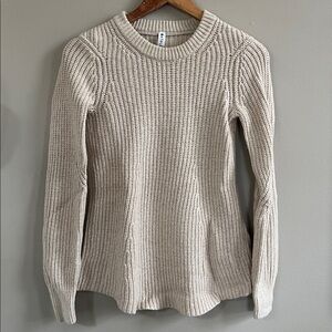Athleta Sierra Crewneck wool blend flared hem sweater tan sweater XS